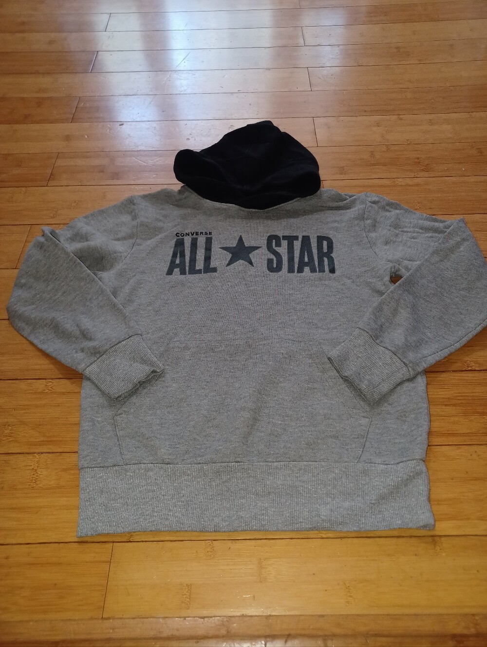 Converse Gray Sweatshirt with Black Hood and All Star Logo